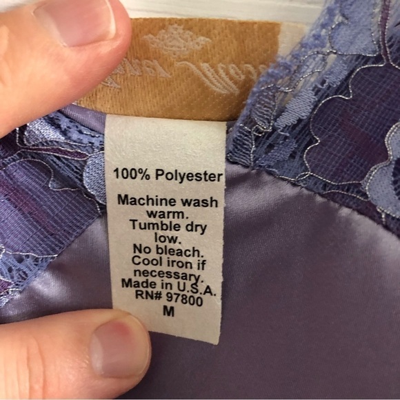 Vintage Inner Most purple satin & lace nightgown in size M - Picture 6 of 10